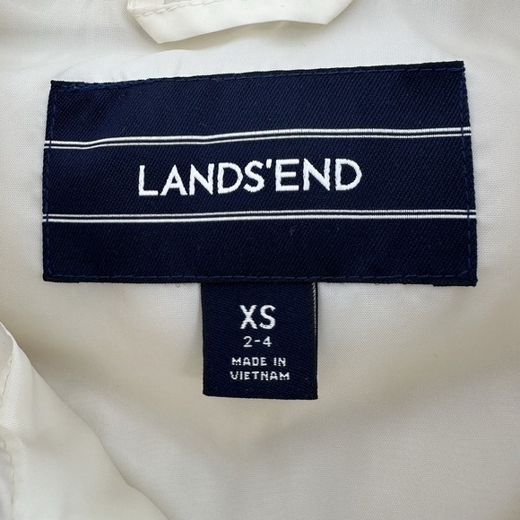 Lands End Down Vest Women's XS Ivory White Puffer Quilted Zip Front - Picture 11 of 11